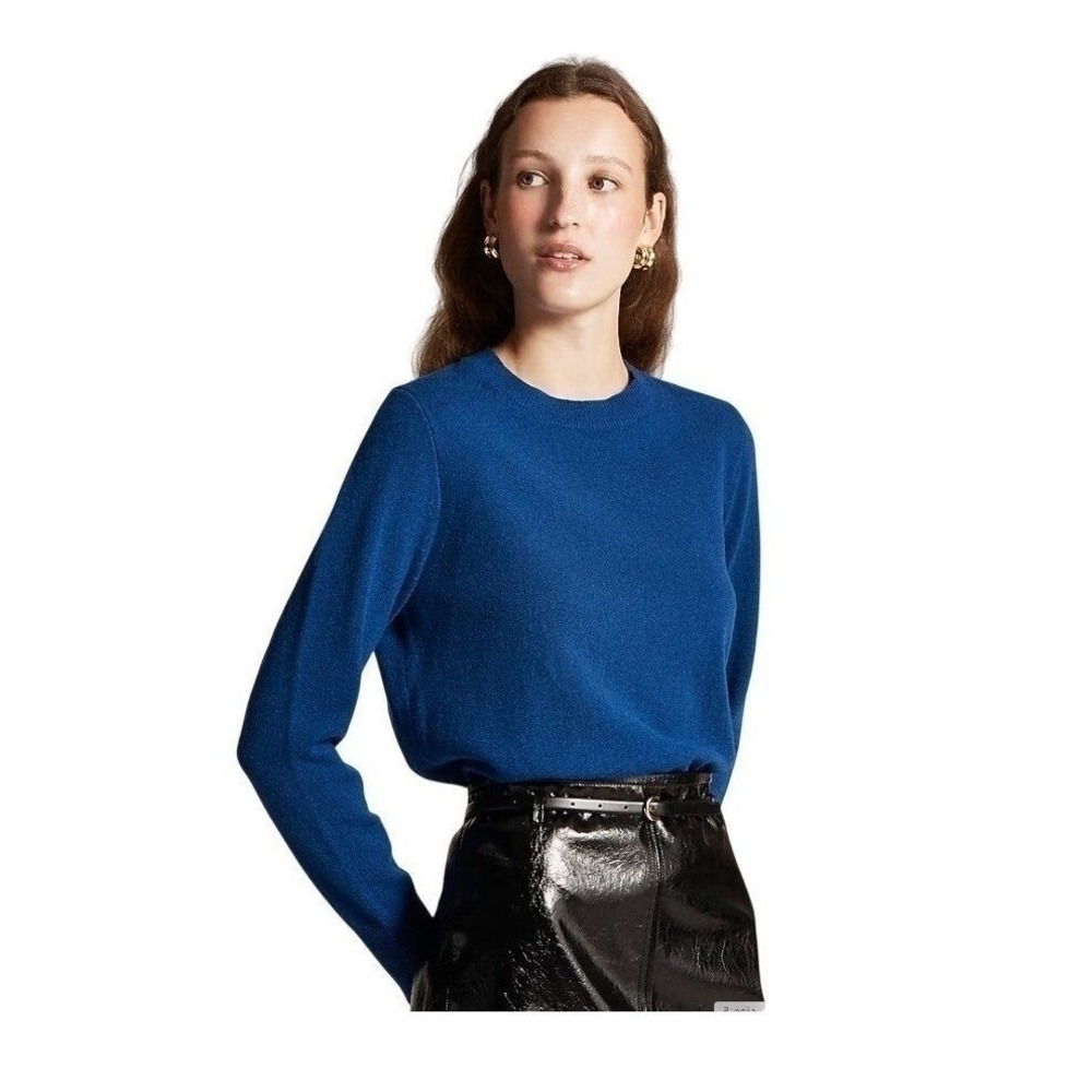 J. Crew Cashmere Classic Fit Cashmere Crewneck Sweater Tropical Cove Blue Knit M